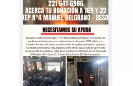 Piden ayuda para una familia de Berisso que perdió su casa en un incendio