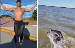 Nicolás Marotte logró unir a nado Colonia y Punta Lara en un enorme desafío personal