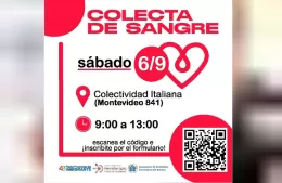 Realizarán una colecta de sangre en la Sociedad Italiana