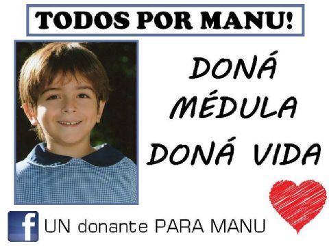 Un donante para Manu: “Con sólo dar un día de tu vida, le estás dando el resto de la vida a otra persona”