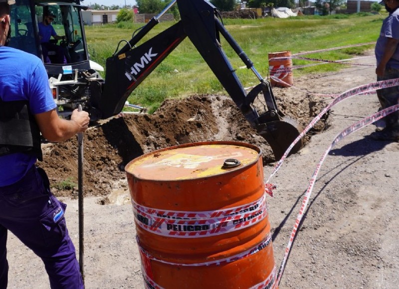 Cuadrilla en plena labor.