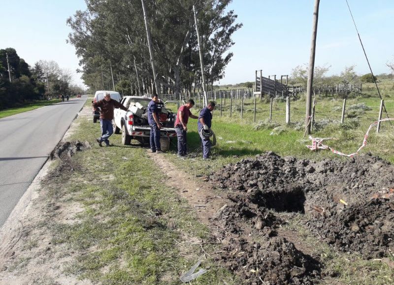 Cuadrilla en plena labor.