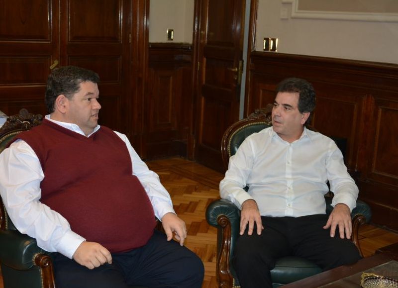 El intendente junto al ministro de Seguridad bonaerense.