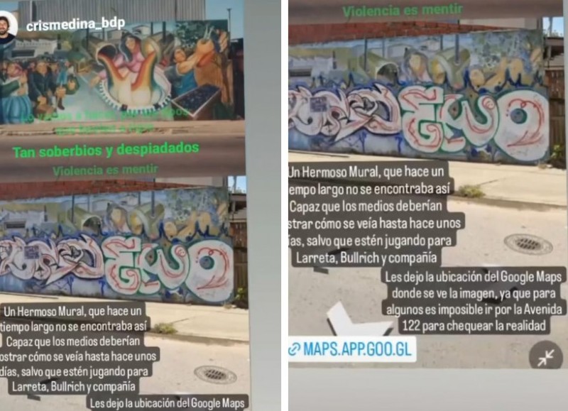 Cristian Medina avalando lo de Martín Fernández y siendo compartido por Aldana Iovanovich en Instagram.