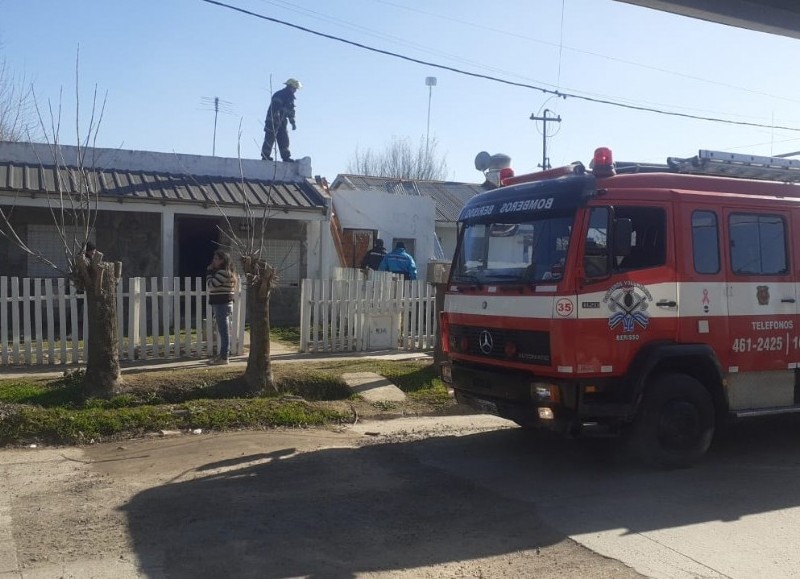 Intervención de los bomberos.