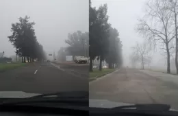 Precaución en las calles de la ciudad por niebla