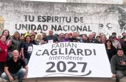 La militancia salió a la calle con la consigna “Cagliardi 2027”