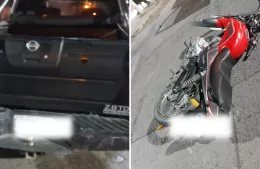 Choque entre moto y camioneta deja dos heridos