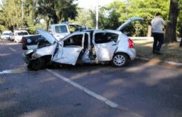 Chocaron dos autos en la Avenida 60