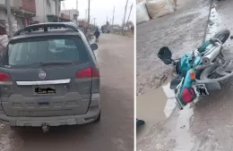 Choque entre auto y moto en 8 y 136