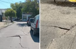 Una grieta en el pavimento genera preocupación en el casco céntrico