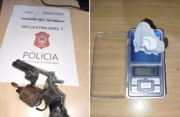 Fueron detenidos con arma de fuego y cocaína