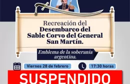 Suspensión de la recreación del desembarco del Sable Corvo de San Martín en Ensenada